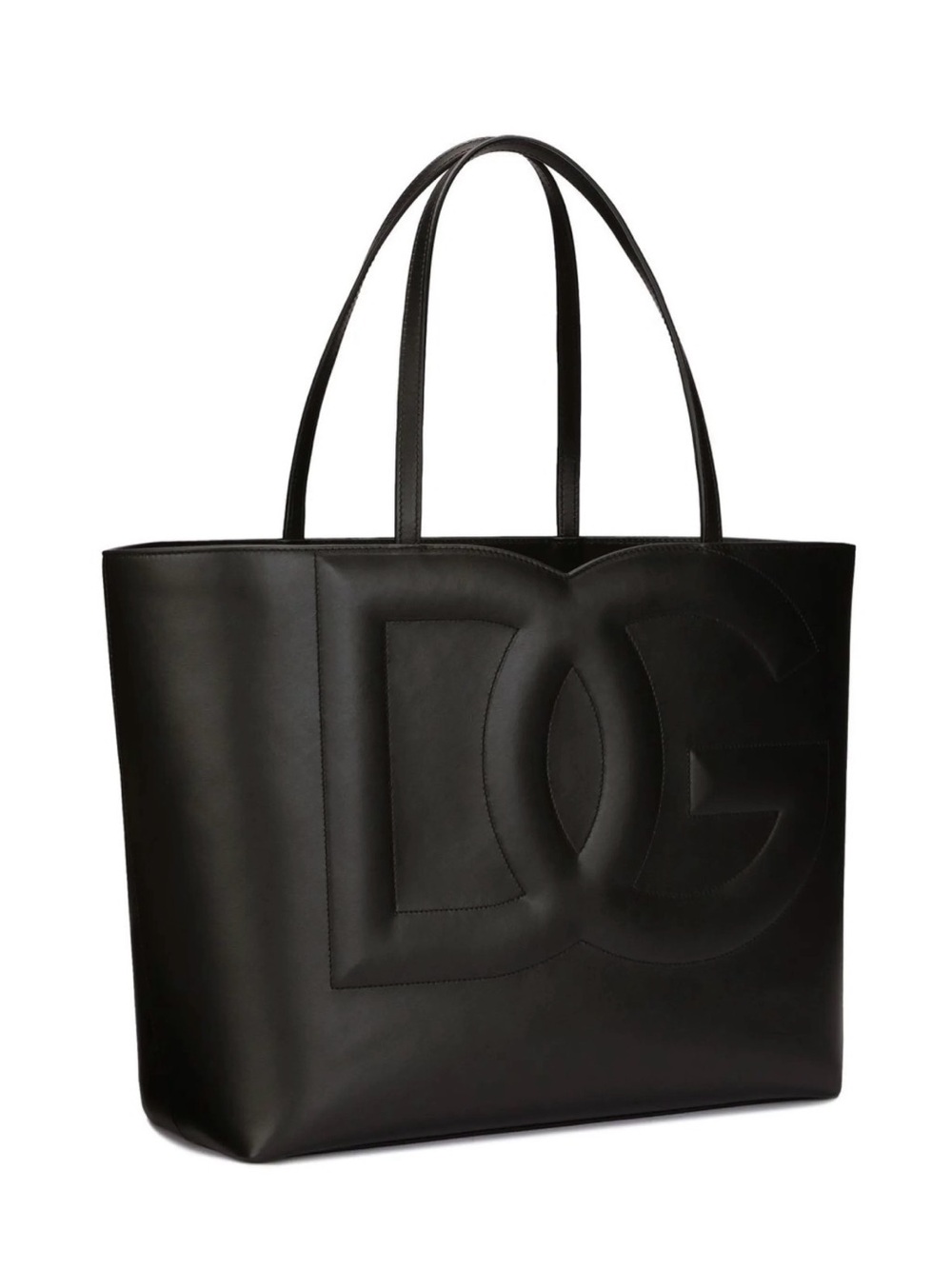 Dolce & Gabbana Black Embossed DG Leather Tote